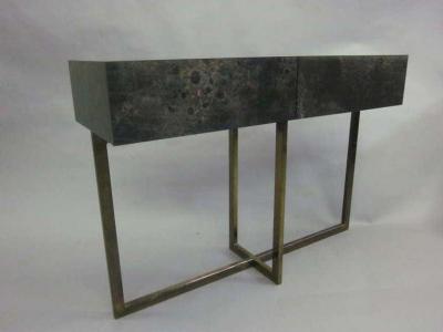 Jacques Quinet French Mid Century Modern Credenza Console Sofa Table by Jacques Quinet 1970