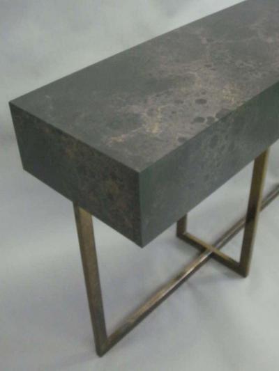 Jacques Quinet French Mid Century Modern Credenza Console Sofa Table by Jacques Quinet 1970