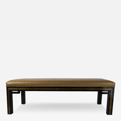 Jacques Quinet French Modern Black Lacquer Bench Jacques Quinet