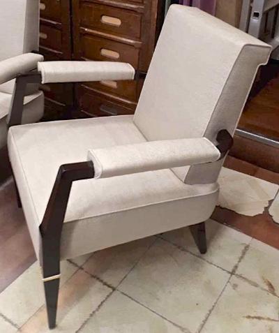 Jacques Quinet Jacques Quinet Exceptional Set of 1 Couch and 2 Armchairs Fully Restored