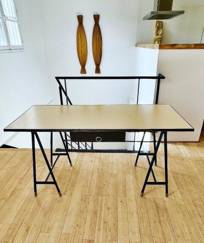 Jacques Quinet Jacques Quinet rare navy hand stitched writing table desk