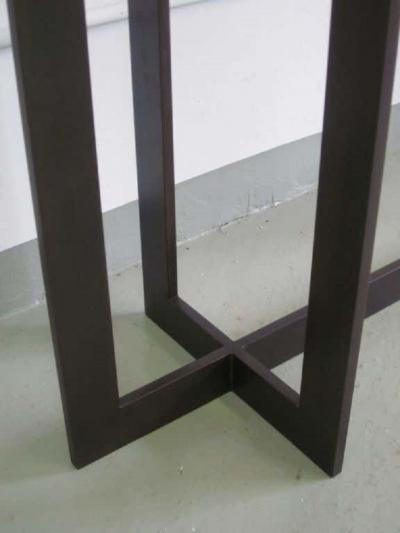 Jacques Quinet Large French Mid Century Modern Bronzed Iron Stone Console Jacques Quinet