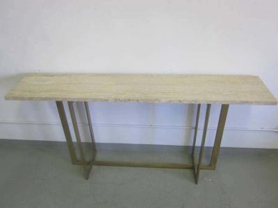 Jacques Quinet Large French Mid Century Modern Gilt Wrought Iron Console Jacques Quinet