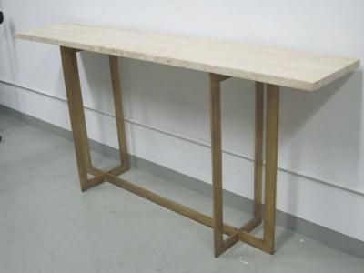 Jacques Quinet Large French Mid Century Modern Gilt Wrought Iron Console Jacques Quinet