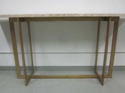 Jacques Quinet Large French Mid Century Modern Gilt Wrought Iron Console Jacques Quinet