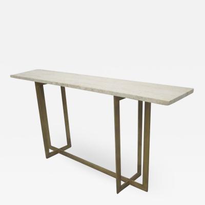 Jacques Quinet Large French Mid Century Modern Gilt Wrought Iron Console Jacques Quinet