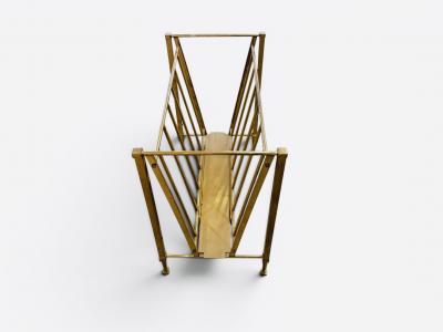 Jacques Quinet Magazine Rack in brass attributed to Jacques Quinet