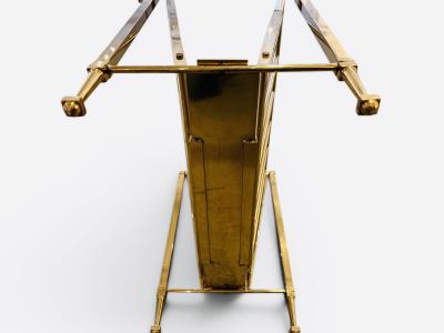 Jacques Quinet Magazine Rack in brass attributed to Jacques Quinet