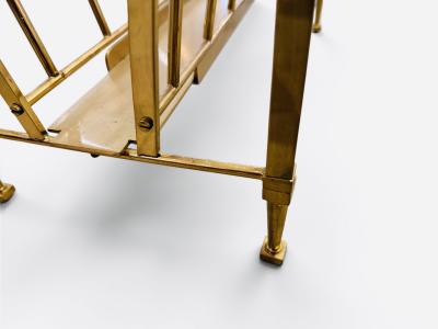 Jacques Quinet Magazine Rack in brass attributed to Jacques Quinet