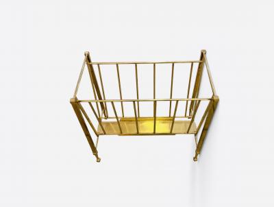 Jacques Quinet Magazine Rack in brass attributed to Jacques Quinet