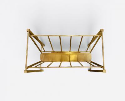 Jacques Quinet Magazine Rack in brass attributed to Jacques Quinet