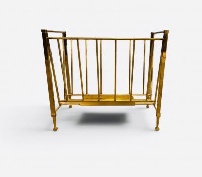 Jacques Quinet Magazine Rack in brass attributed to Jacques Quinet