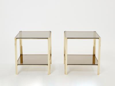 Jacques Quinet Pair of two tier Bronze end tables by Jacques Quinet for Broncz 1960s