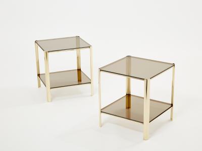 Jacques Quinet Pair of two tier Bronze end tables by Jacques Quinet for Broncz 1960s