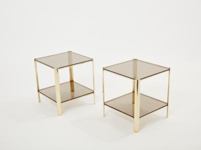 Jacques Quinet Pair of two tier Bronze end tables by Jacques Quinet for Broncz 1960s