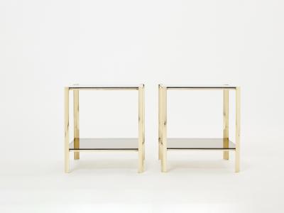 Jacques Quinet Pair of two tier Bronze end tables by Jacques Quinet for Broncz 1960s