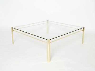 Jacques Quinet Signed large square bronze coffee table Jacques Quinet for Broncz 1960s