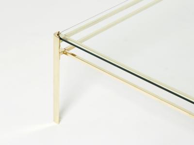 Jacques Quinet Signed large square bronze coffee table Jacques Quinet for Broncz 1960s