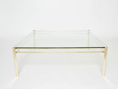 Jacques Quinet Signed large square bronze coffee table Jacques Quinet for Broncz 1960s
