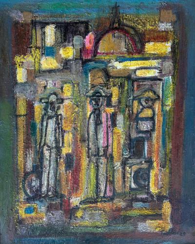 Jadden Massanet Abstract Cityscape Oil Painting Jadden Massanet Cuban American Artist 1991