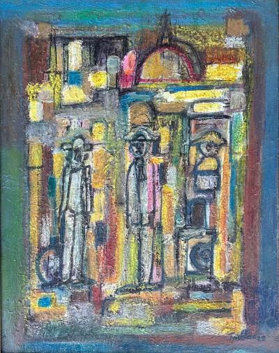 Jadden Massanet Abstract Cityscape Oil Painting Jadden Massanet Cuban American Artist 1991