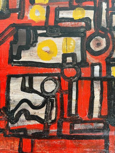 Jadden Massanet Jadden Massanet Abstraction Red Black Oil Painting on Canvas