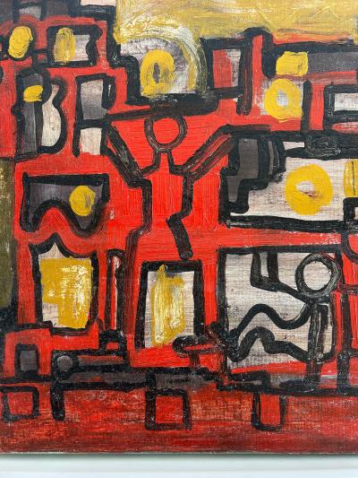 Jadden Massanet Jadden Massanet Abstraction Red Black Oil Painting on Canvas