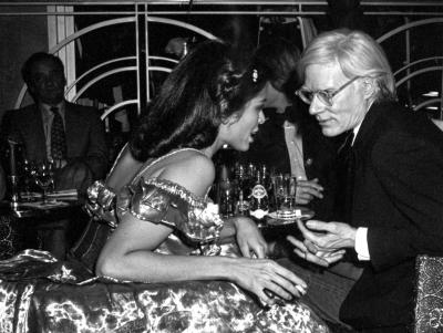 Jade Albert Bianca Jagger and Andy Warhol at Regine s Russian New Year celebration