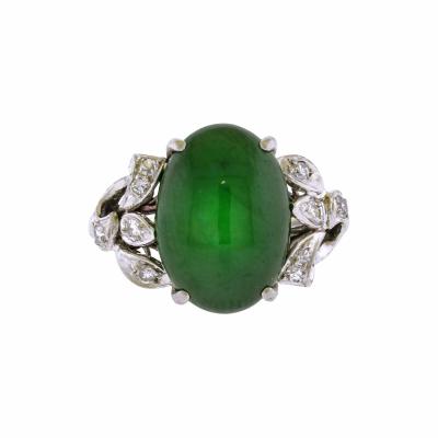 Jade Fei Chui Platinum and Diamond Ring