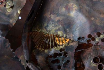 James Anthony Bearden 1960s James Bearden Style Sculptural Brutalist Chandelier