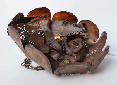 James Anthony Bearden 1960s James Bearden Style Sculptural Brutalist Chandelier