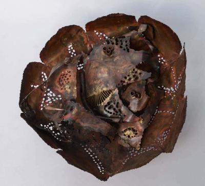 James Anthony Bearden 1960s James Bearden Style Sculptural Brutalist Chandelier