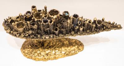 James Anthony Bearden Gilded Cityscape Candelabra 2017