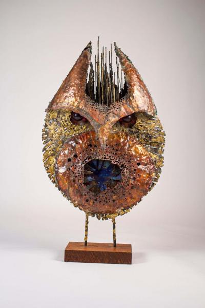 James Anthony Bearden James Bearden Large Scale Brutalist Owl Sculpture from His Animal Series 