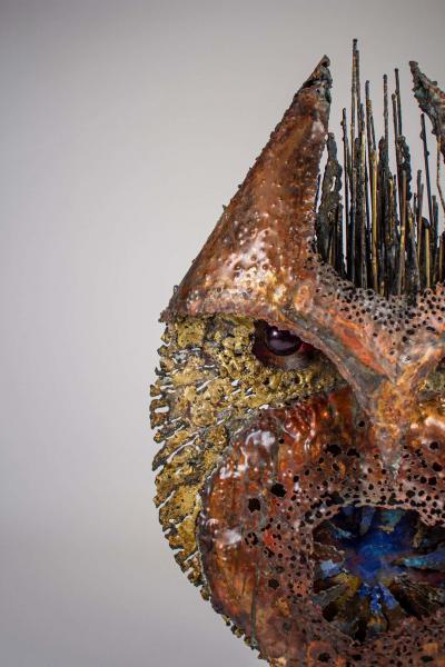 James Anthony Bearden James Bearden Large Scale Brutalist Owl Sculpture from His Animal Series 