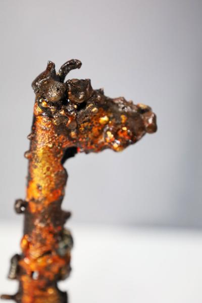 James Anthony Bearden James Bearden Trio of Brutalist Metal Giraffe Sculptures Signed