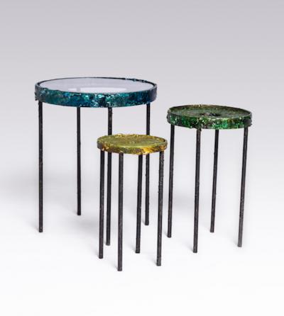 James Anthony Bearden Moon Pool Nesting Tables by James Bearden for Studio Van den Akker