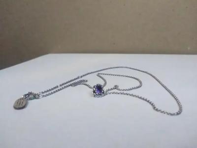 James Avery James Avery Sterling Silver 20 Link Chain with Amethyst Pendant