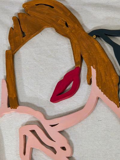 James Elkins James Elkins Signed Sculptural Nude after Tom Wesselmann Painted Balsa 1987