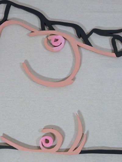 James Elkins James Elkins Signed Sculptural Nude after Tom Wesselmann Painted Balsa 1987