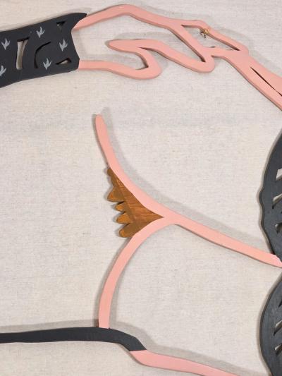 James Elkins James Elkins Signed Sculptural Nude after Tom Wesselmann Painted Balsa 1987