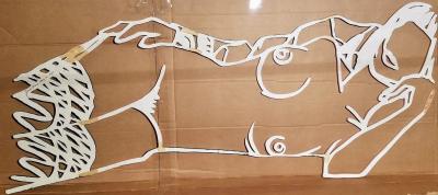 James Elkins James Elkins Signed Sculptural Nude after Tom Wesselmann Painted Balsa 1987