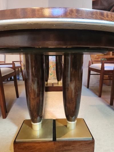 James Evanson Studio African Mahogany Ivory Dining Table