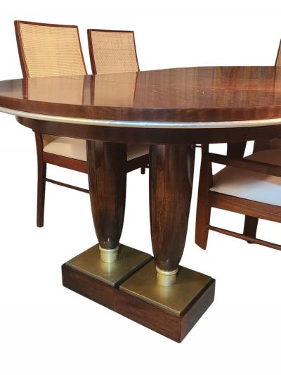 James Evanson Studio African Mahogany Ivory Dining Table