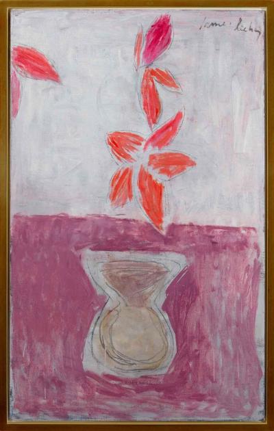 James Lechay Pink Vase with Flowers 