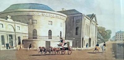 James Malton 19th Century Irish Handcolored Aquatint Prints James Malton of Scenes of Dublin