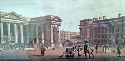 James Malton 19th Century Irish Handcolored Aquatint Prints James Malton of Scenes of Dublin