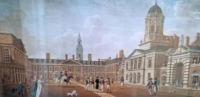 James Malton 19th Century Irish Handcolored Aquatint Prints James Malton of Scenes of Dublin
