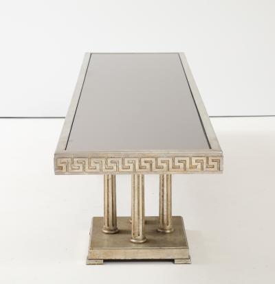 James Mont 1950s Large Gilt and Silver Leafed Greek key Coffee table by James Mont 
