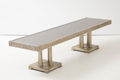 James Mont 1950s Large Gilt and Silver Leafed Greek key Coffee table by James Mont 